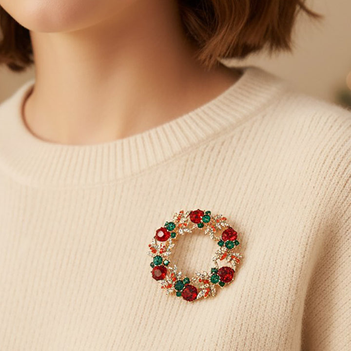 Christmas Wreath Pin Brooch