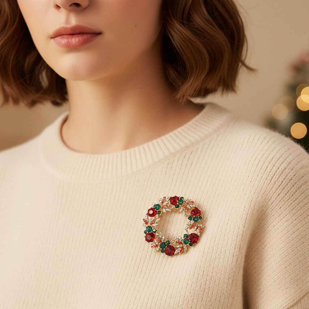 Christmas Wreath Pin Brooch