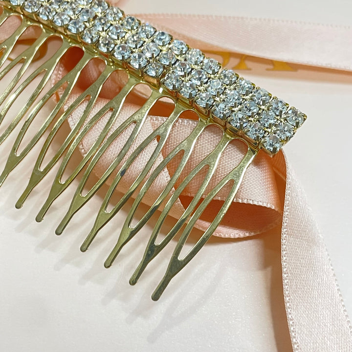 3 row simple comb in silver or rose gold & gold