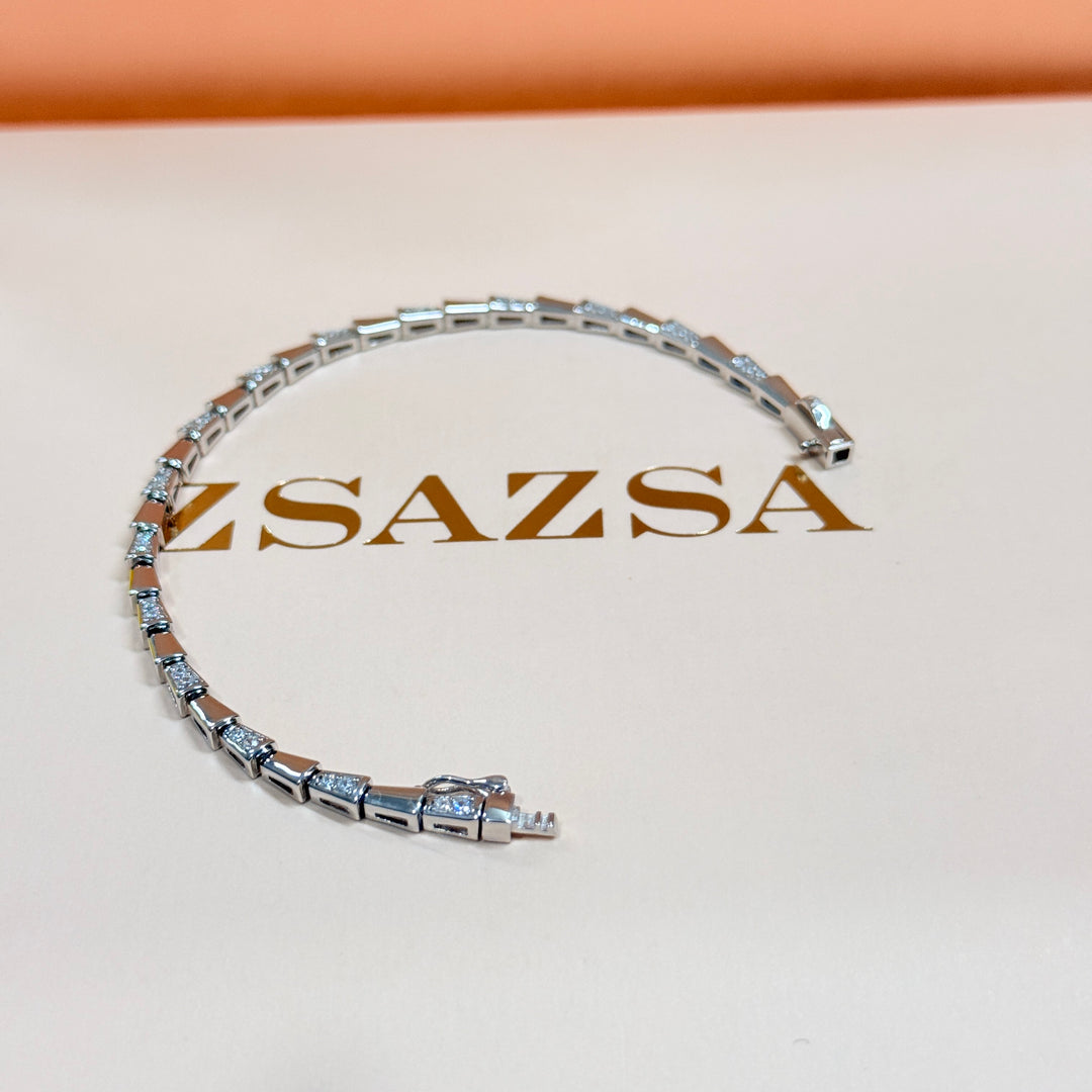 Y-Drop zircone sterling silver Necklace and bracelet