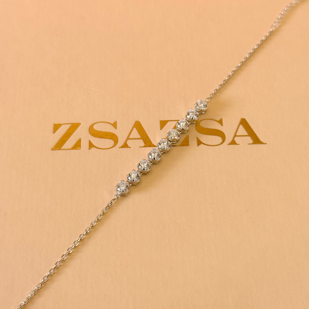 Dainty zircone silver bracelet