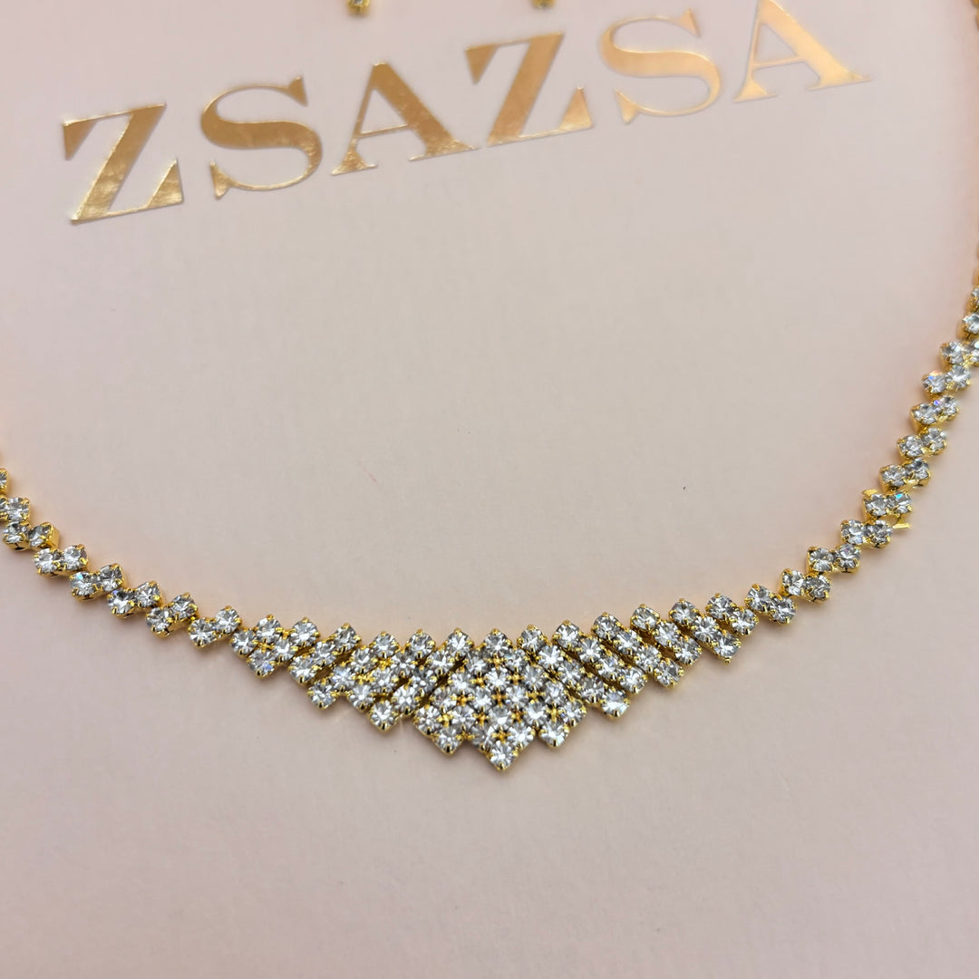 Rhinestone gold set