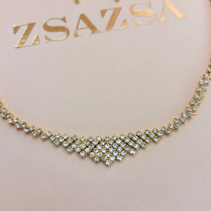 Rhinestone gold set