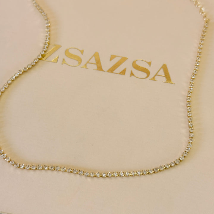 Zircone dainty gold plated necklace