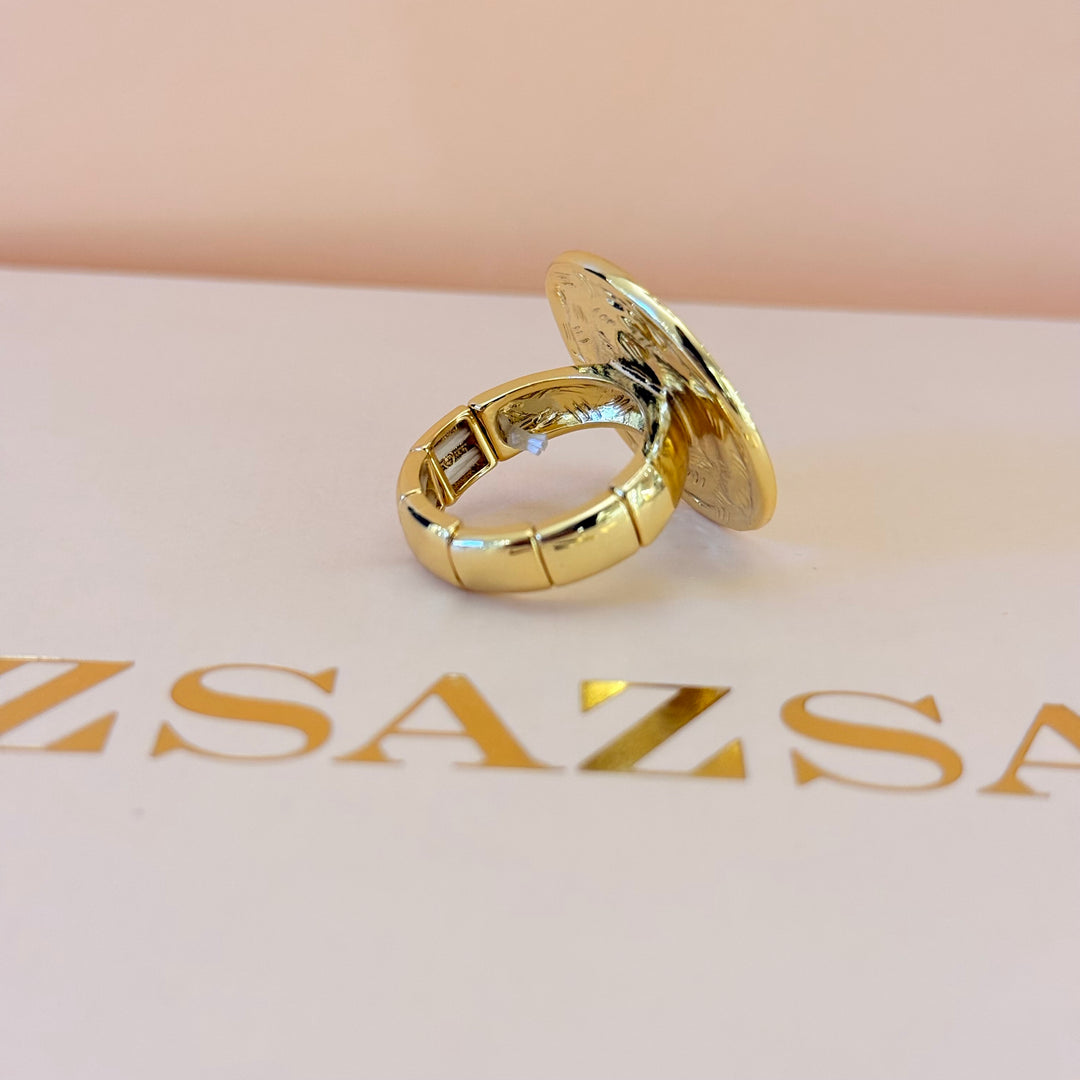 Spiral blue and cream enamel gold plated set