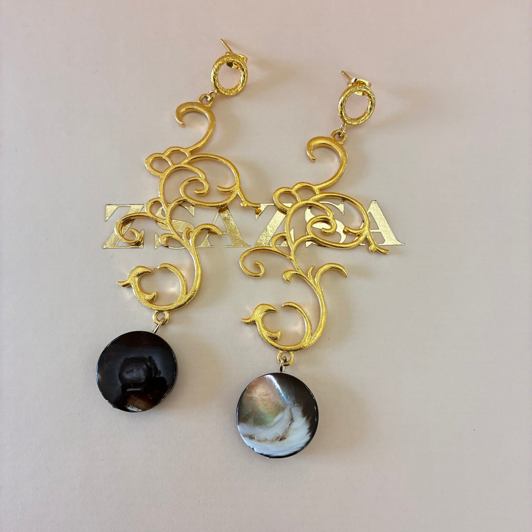 Brown handmade gold plated set