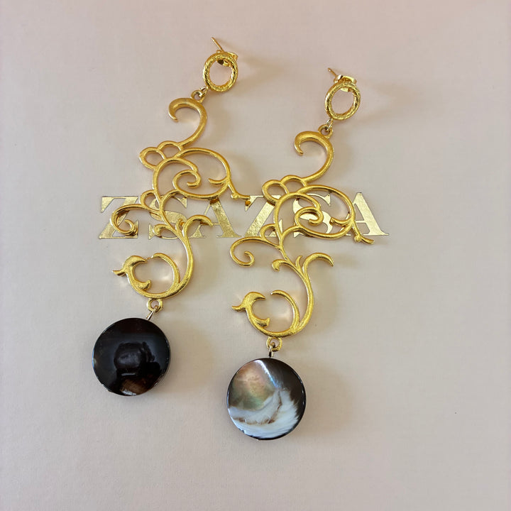 Brown handmade gold plated set