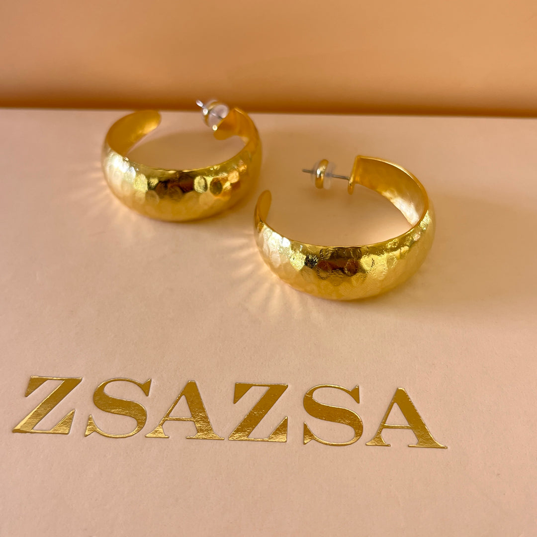 Gold handmade hoops