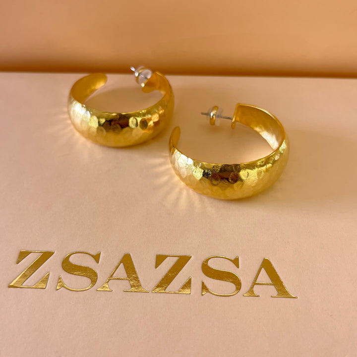 Gold handmade hoops