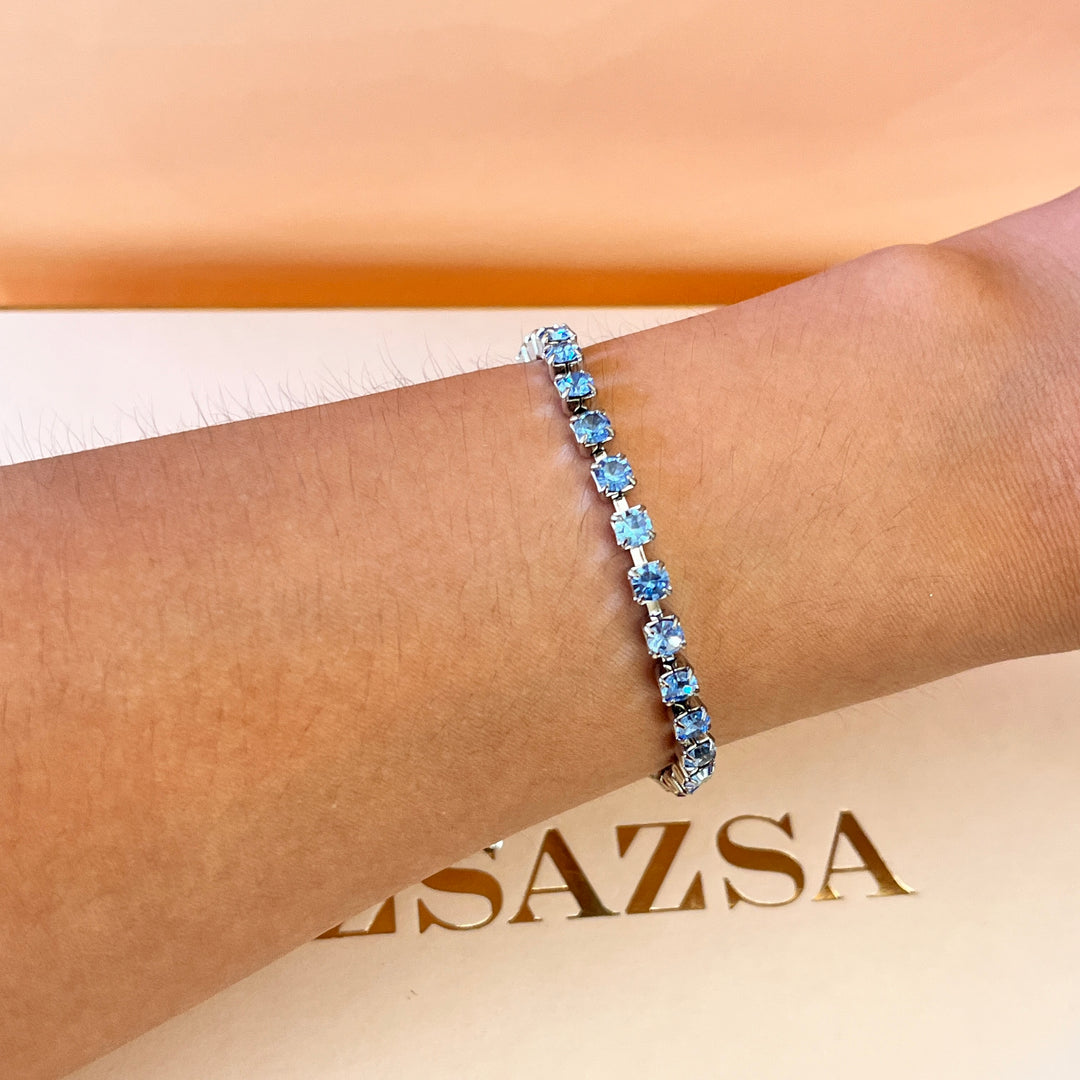 Light blue Preciosa crystals bracelet