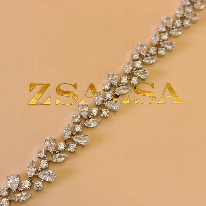 Chunky Marquise and teardrop zircone silver set