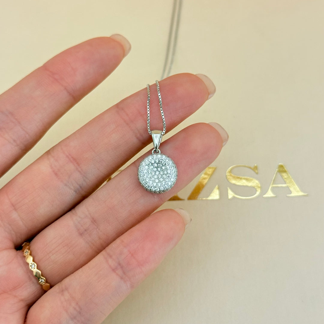 Round zircone sterling silver set