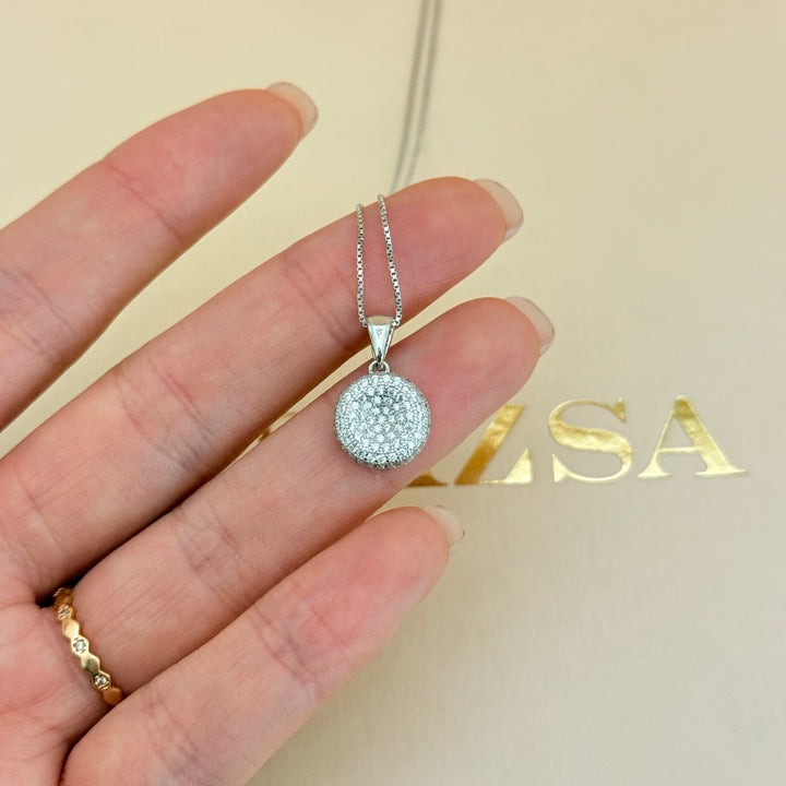 Round zircone sterling silver set