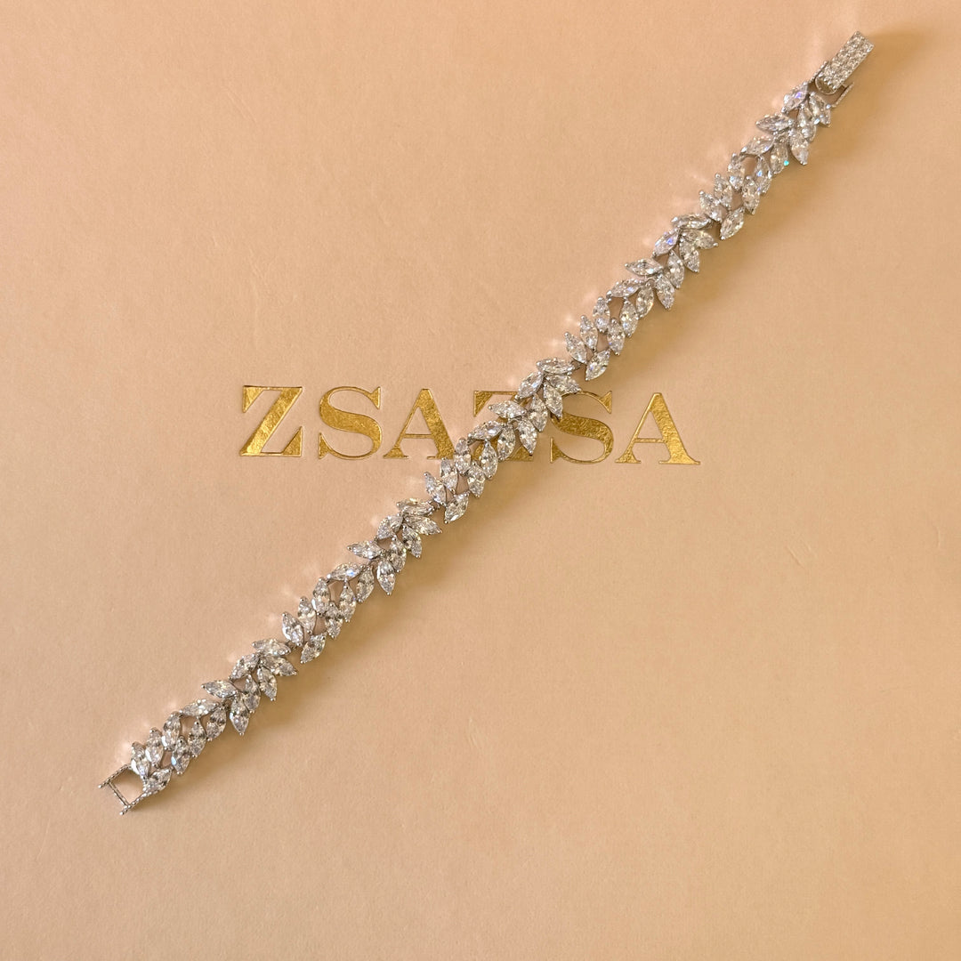 Marquise zircone silver set