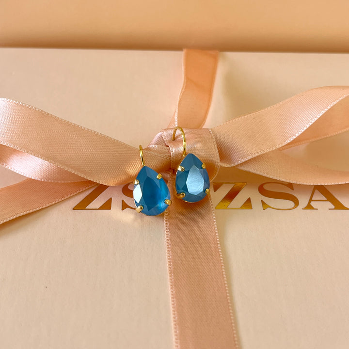 Turquoise Swarovski Crystals hooks