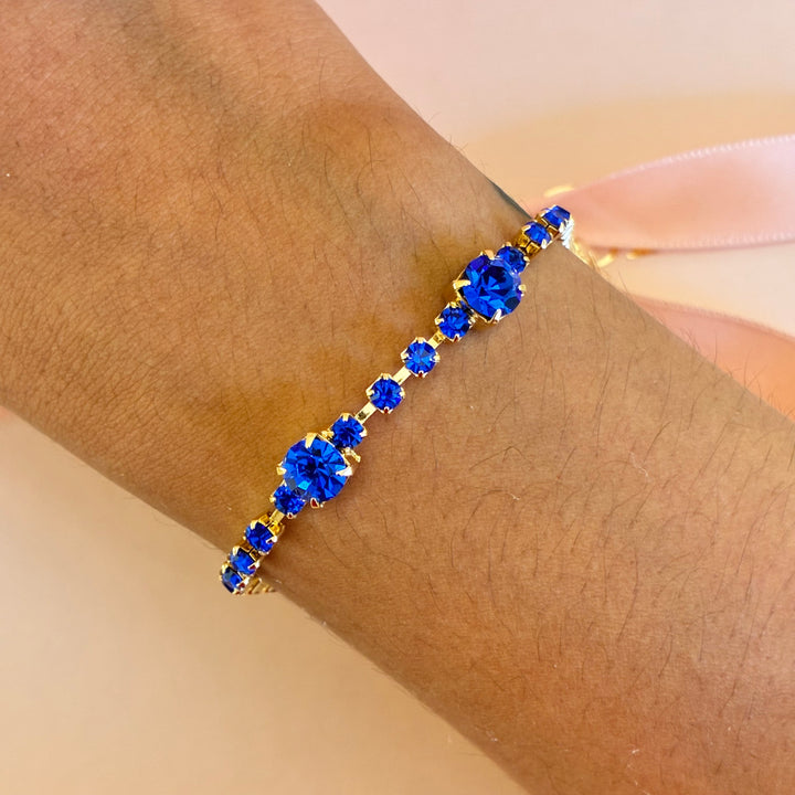 Royal blue Swarovski crystals bracelet