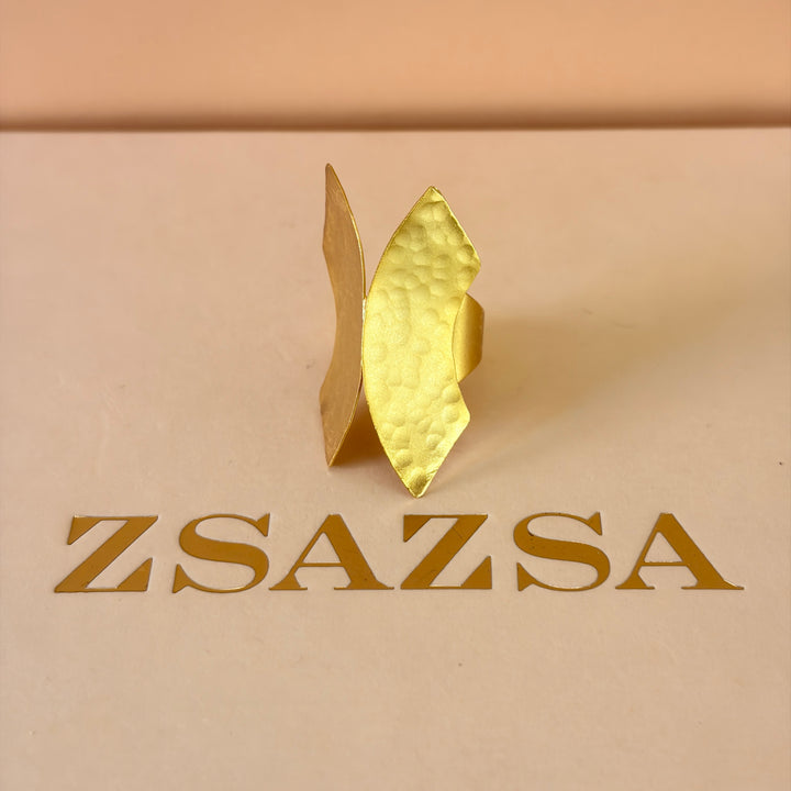 Handmade Wing Gold Ring | Gold Plated | ZsaZsa