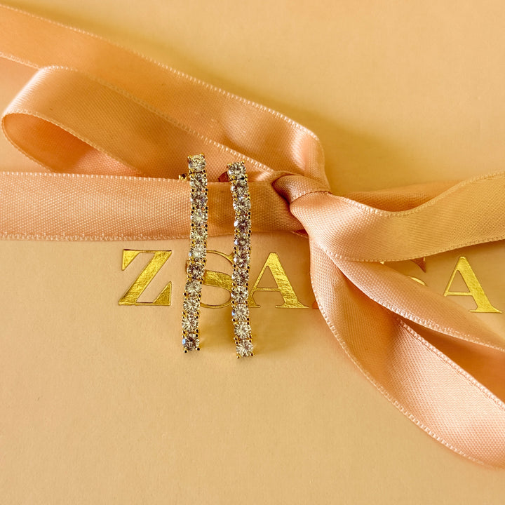 Tennis zircone gold plated earrings and bracelet