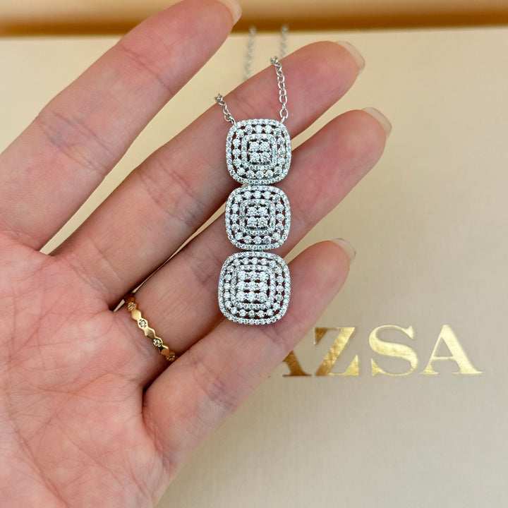 Squares zircone silver set