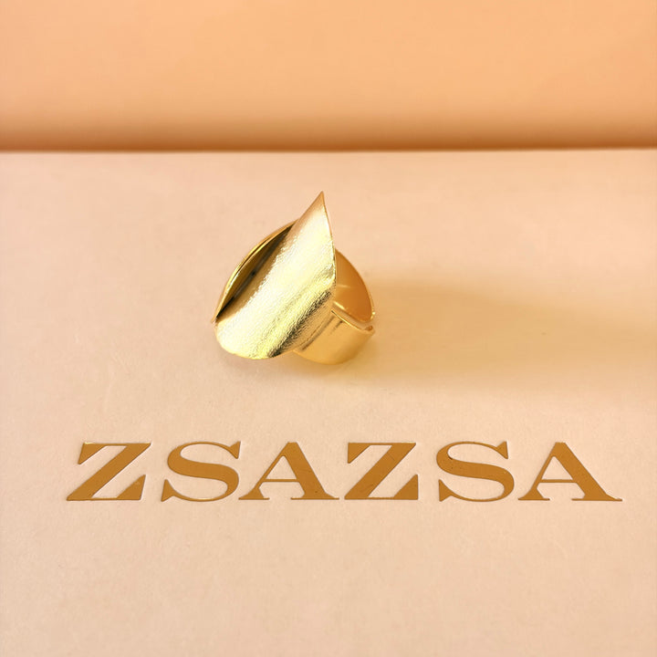 Handmade Two Circle Gold Ring | Gold Plated | ZsaZsa
