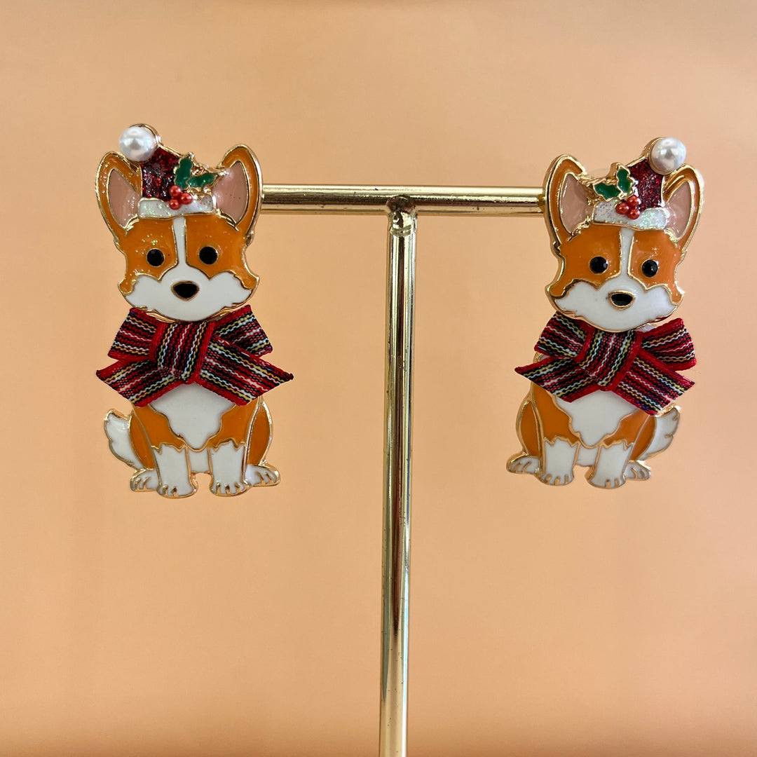 Christmas dogs earrings