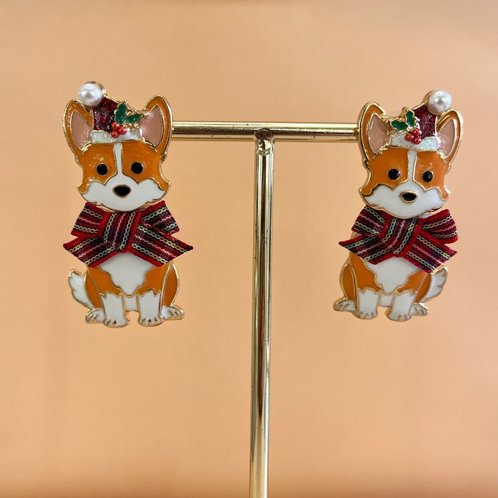 Christmas dogs earrings