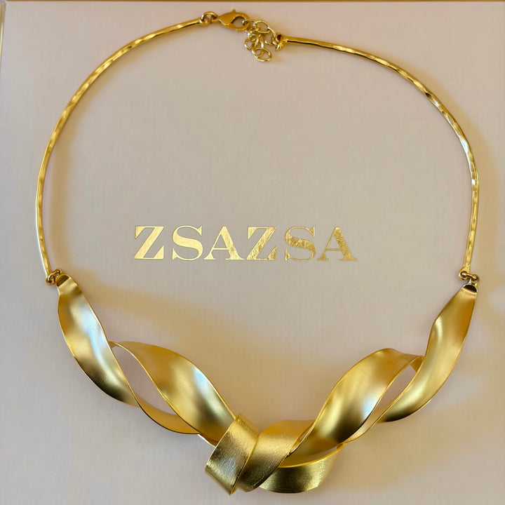 Handmade Twisted Knotted Necklace | Gold Plated | ZsaZsa
