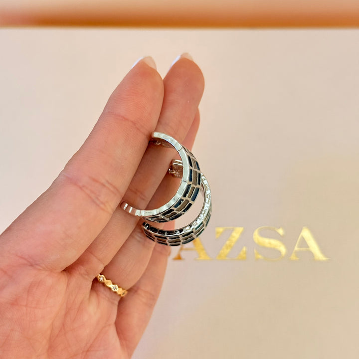 Blue & bronze silver Enamel Set