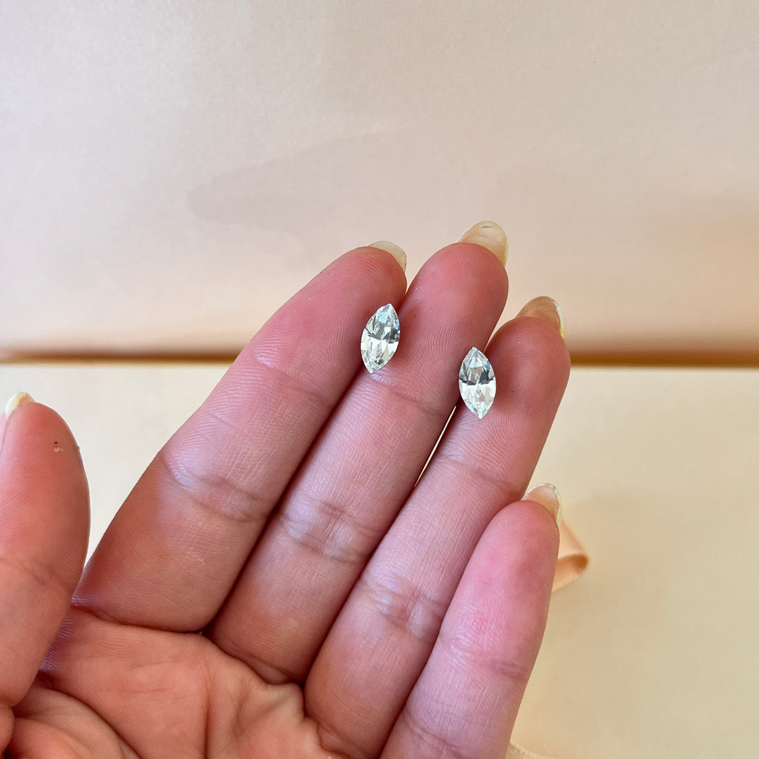 Swarovski crystals marquise white gold plated studs