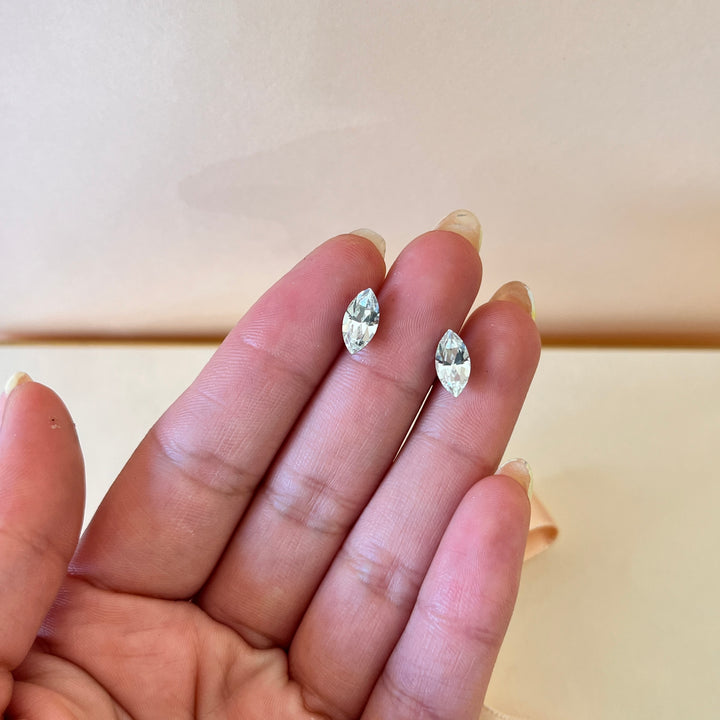 Swarovski crystals marquise white gold plated studs