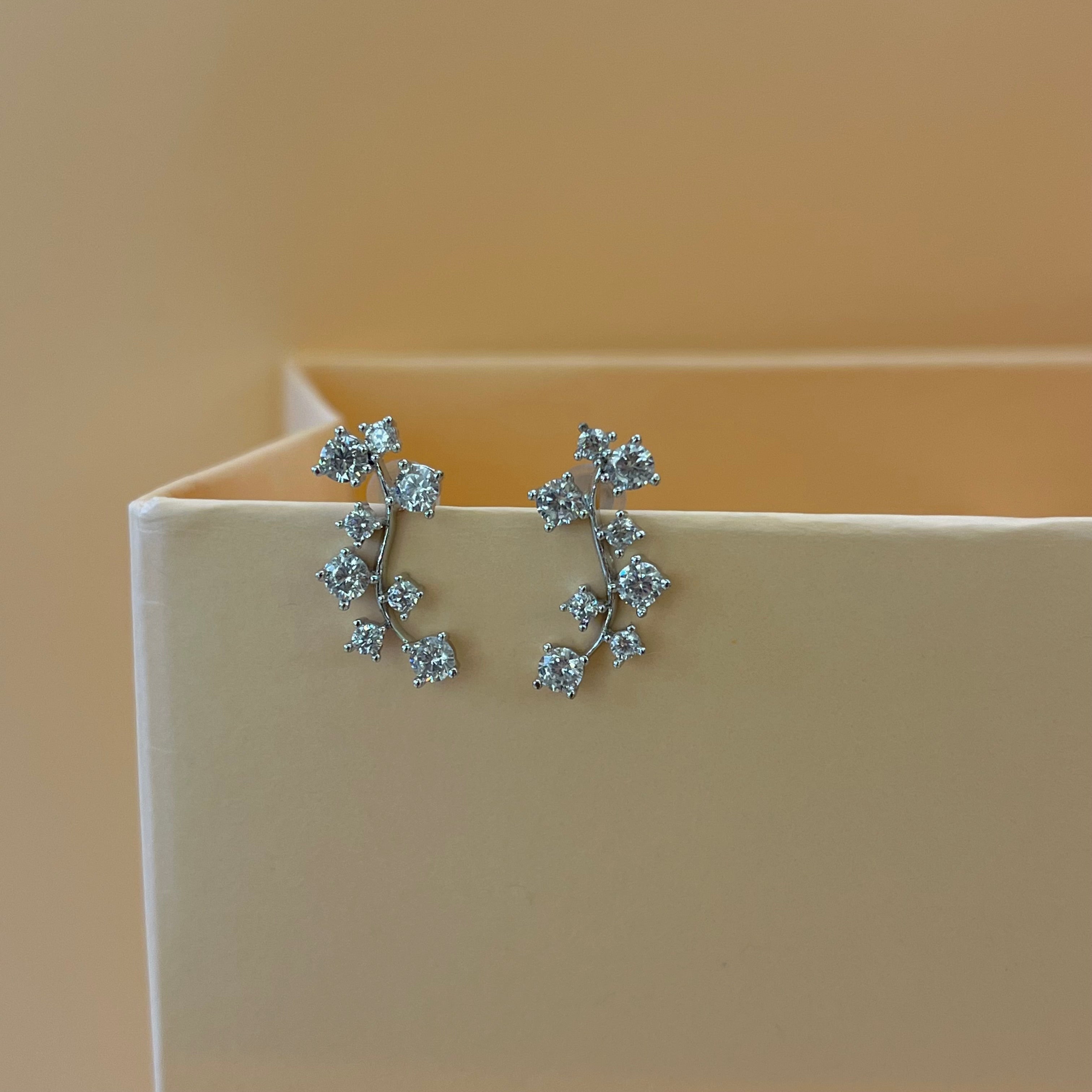 Silver zircone earrings