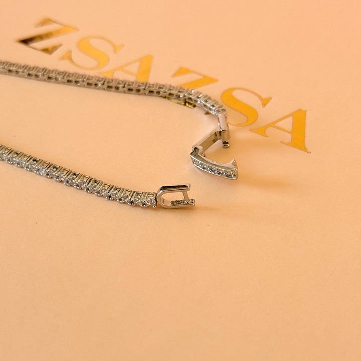 Dainty zircone silver bracelet