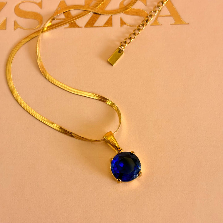 Royal blue solitaire pendant