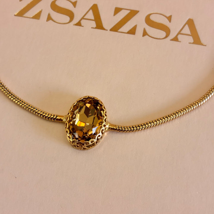 Oval Swarovski crystals necklace