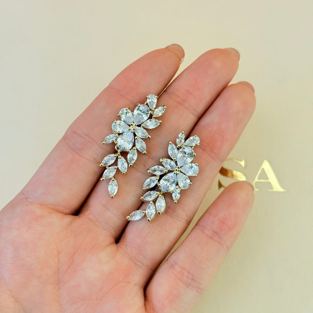 Marquise zircone gold plated set