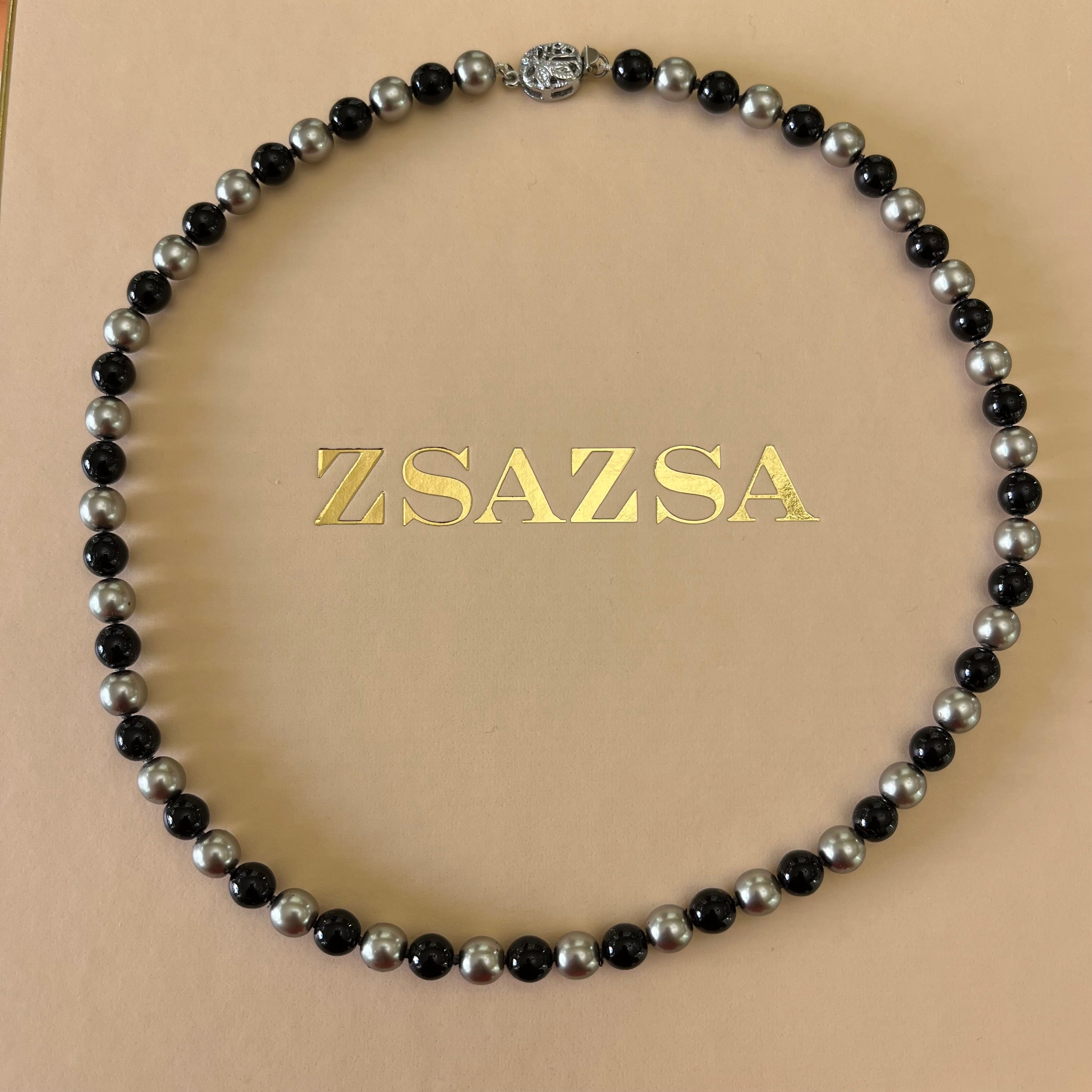 Black & Grey Mallorca pearls set