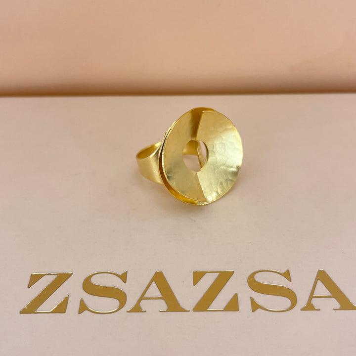Round gold handmade hooks & ring