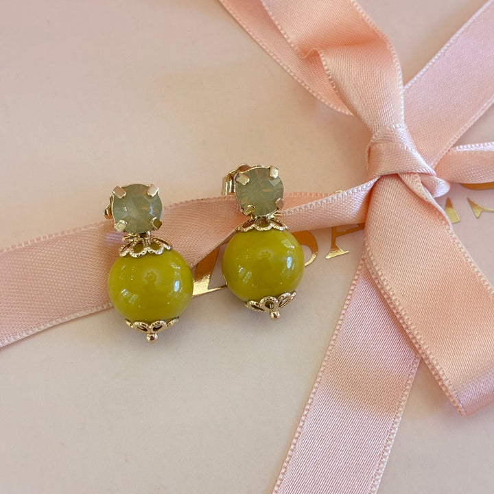 Olive green preciosa crystals with resin studs