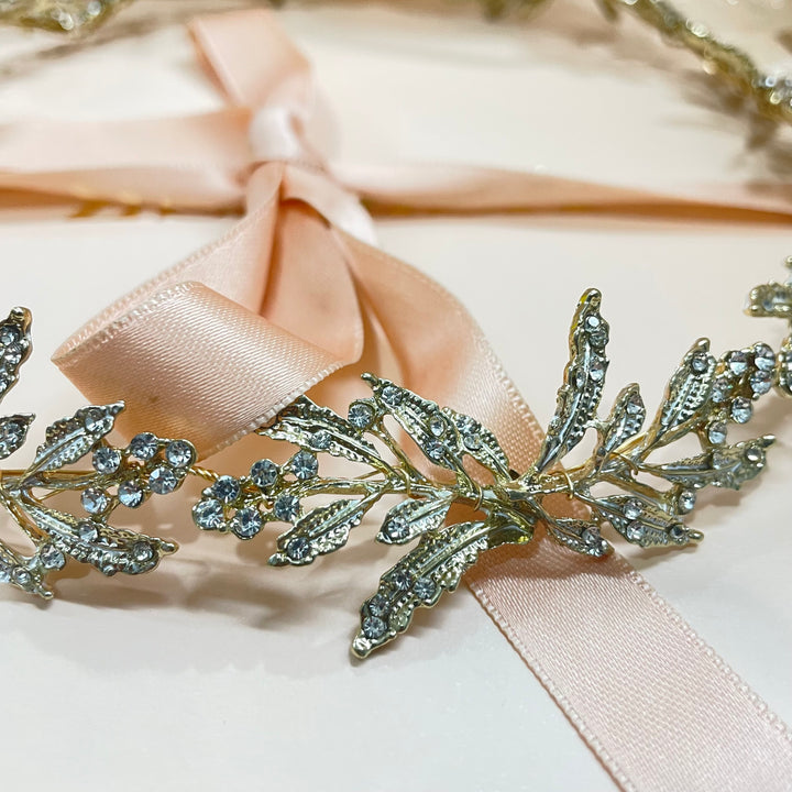 Gold Leafy vine headpiece