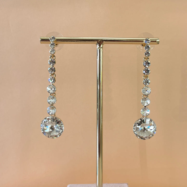 Swarovski crystals round gold plated earrings