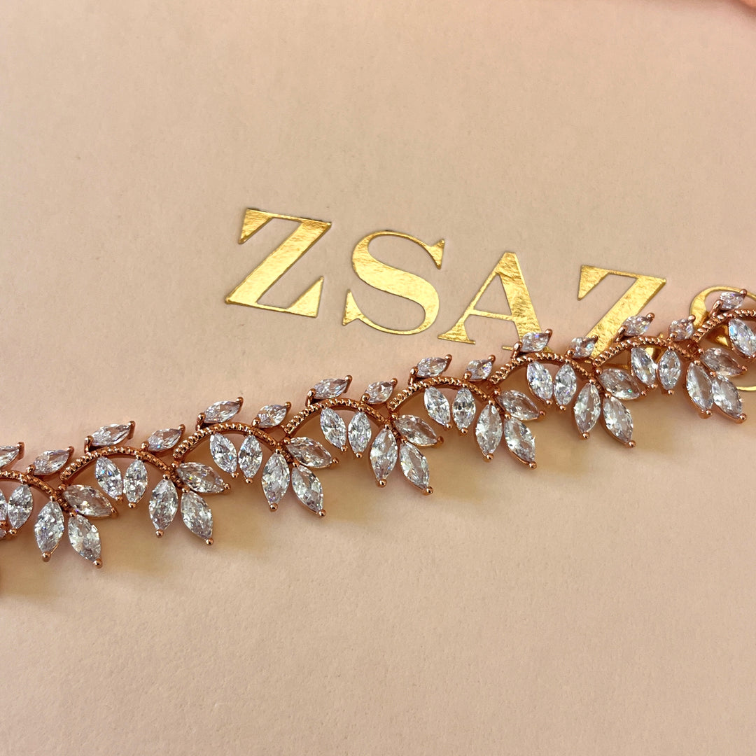 Marquise zircone rose gold plated bracelet