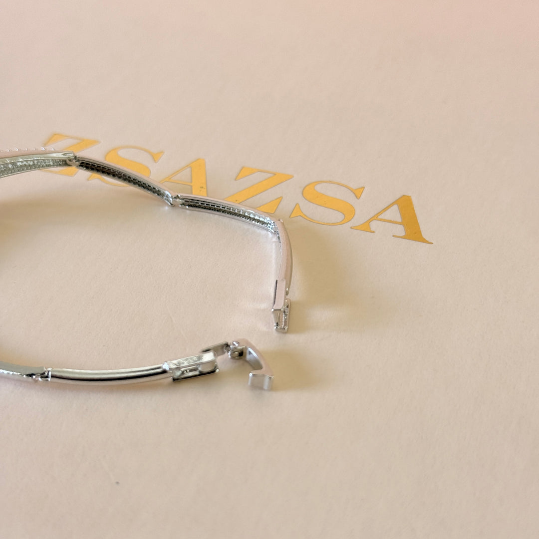 Baguette zircone silver bracelet