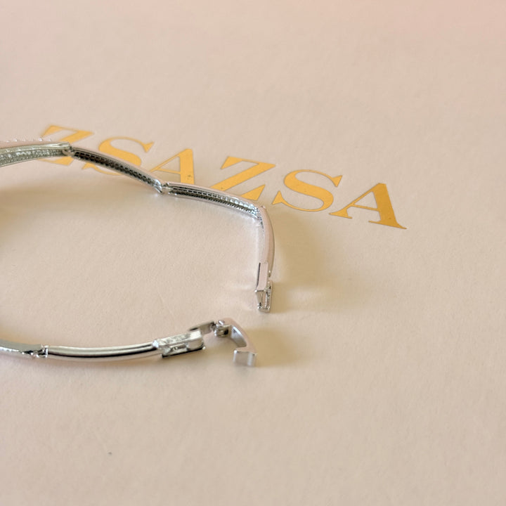 Baguette zircone silver bracelet