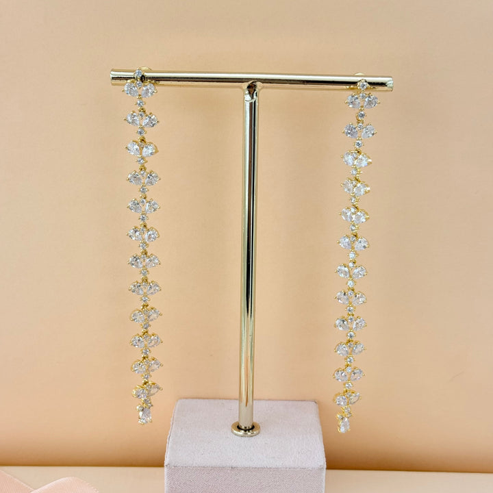 Long dainty teardrops zircone gold plated