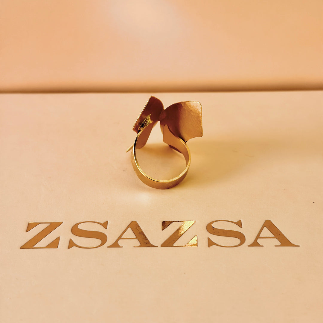 Handmade Wing Gold Ring | Gold Plated | ZsaZsa