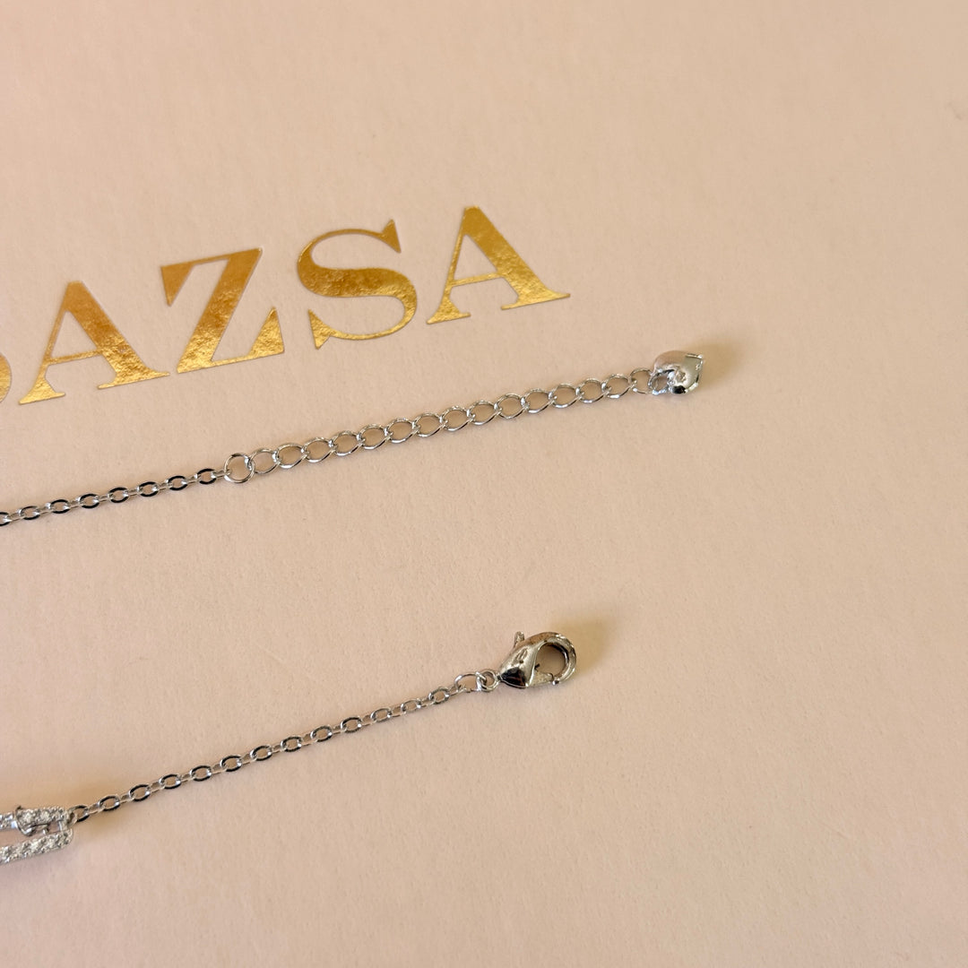 Dainty zircone silver bracelet