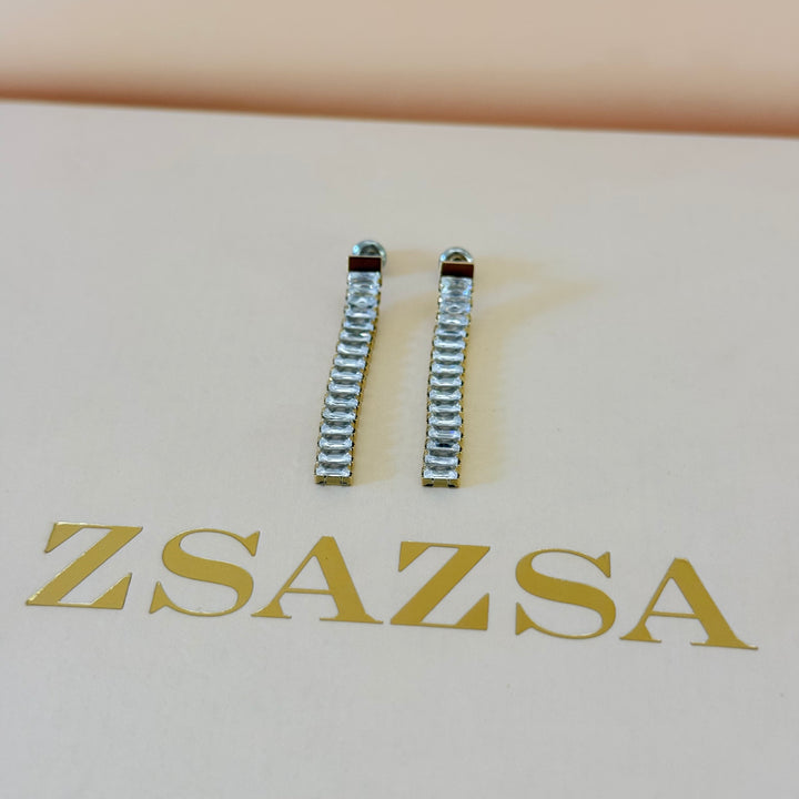 Baguette zircone stainless steel set