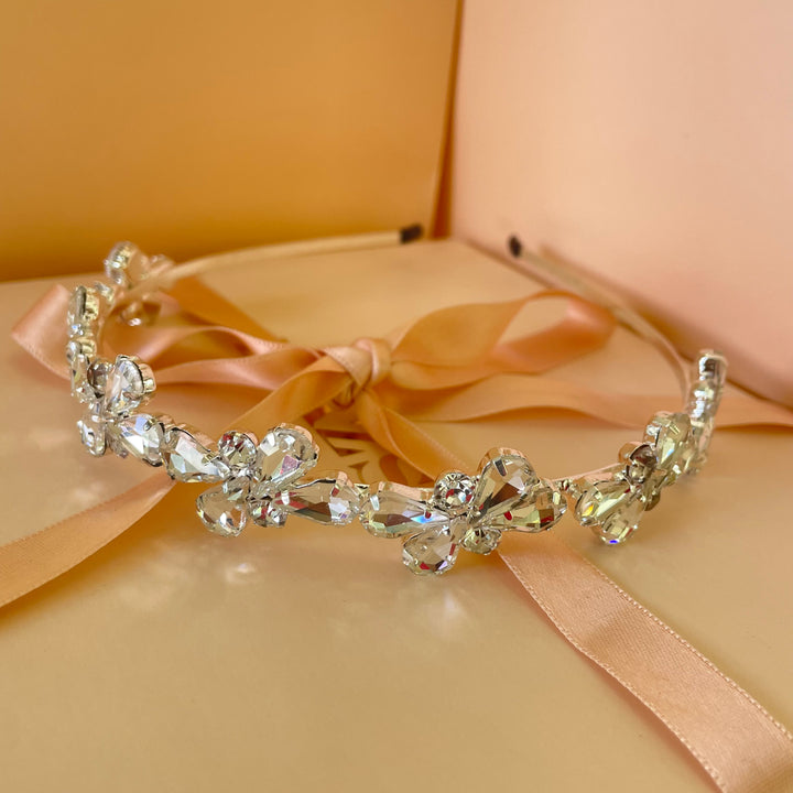 teardrop stone cluster headband