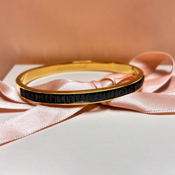 Black gold baguette bangle