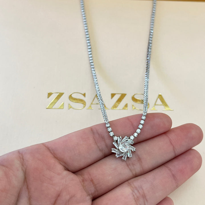 Silver zircone set